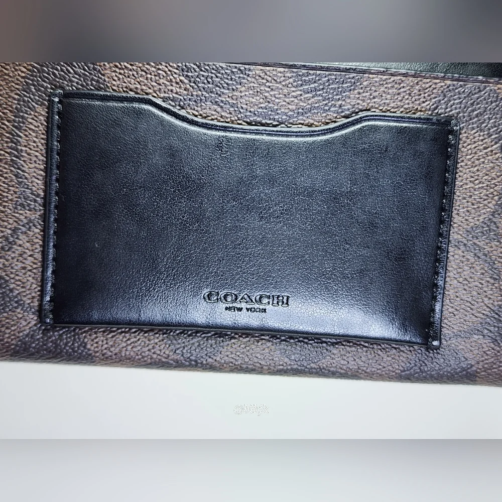 Coach Men's Leather/Coated Canvas Universal Phone Wallet *Brown/Black* NWOT